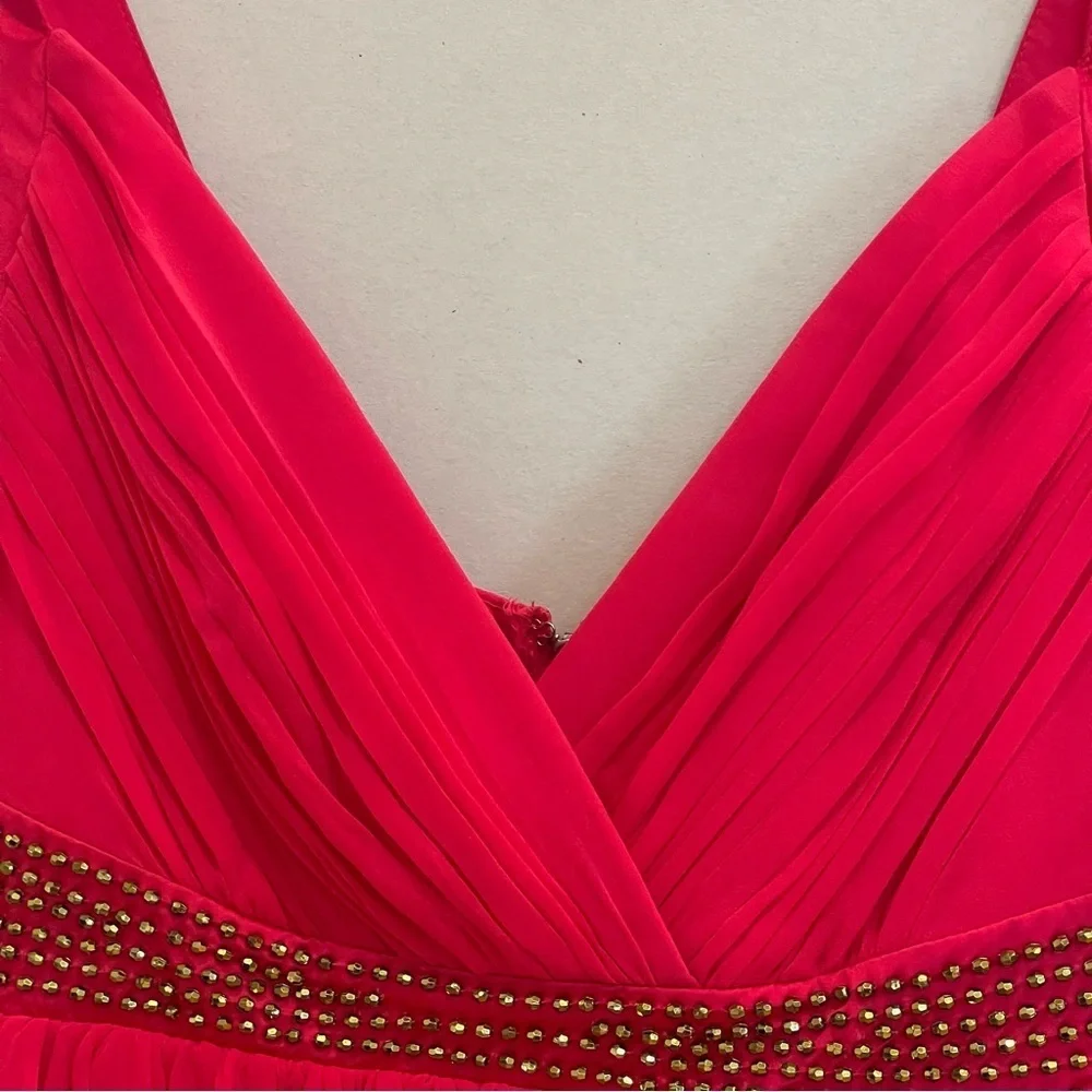 NWT Lipsy London Mini dress pink chiffon gold beaded studded prom